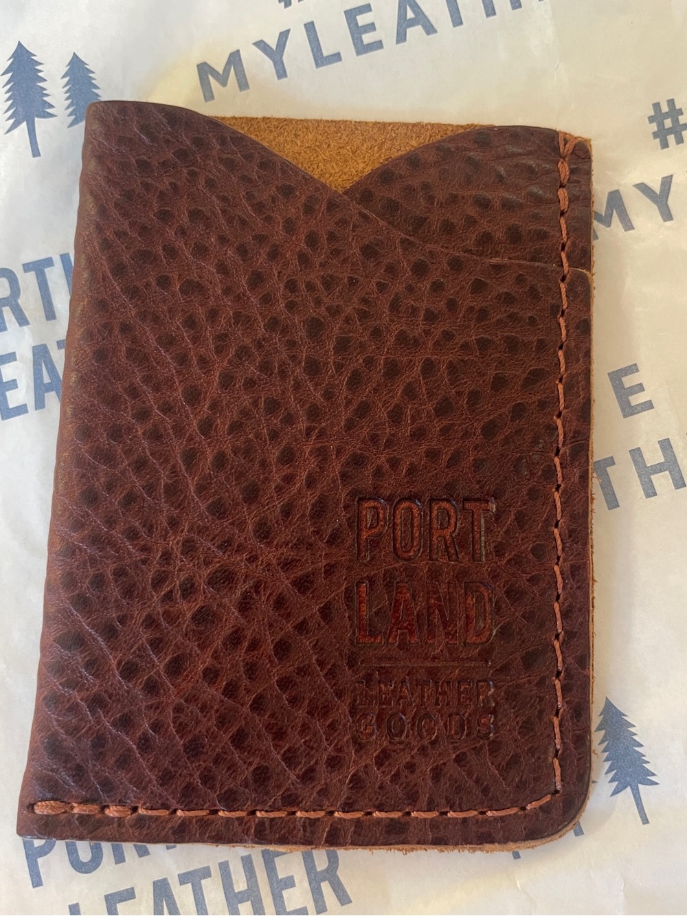 New* Portland Leather Card Wallet - Brown